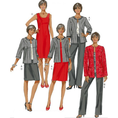Střih Butterick 5719 sako, šaty, sukně, kalhoty