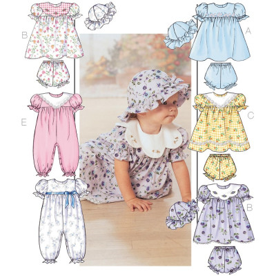 Střih Butterick 4110 bodýčko, šaty, kalhotky, klobouk