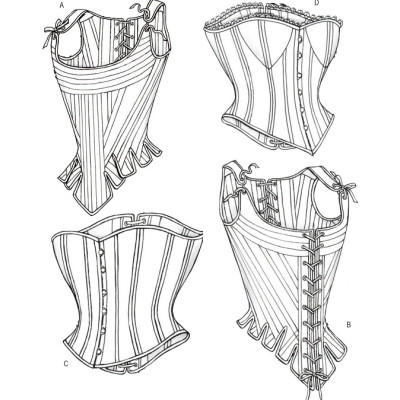 Střih Butterick 4254 historický korzet (4 varianty)