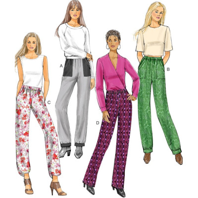 Střih Butterick 6137 kalhoty s gumou v pase