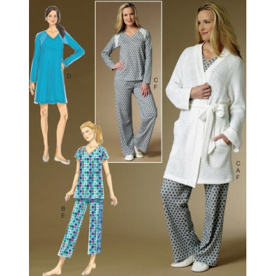 Střih Butterick 6428 pyžamo, noční košile, župan