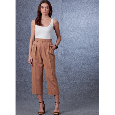 Střih Vogue 1707 vesta, dlouhá vesta, kalhoty se sklady v pase a puky