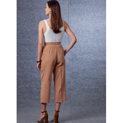 Střih Vogue 1707 vesta, dlouhá vesta, kalhoty se sklady v pase a puky