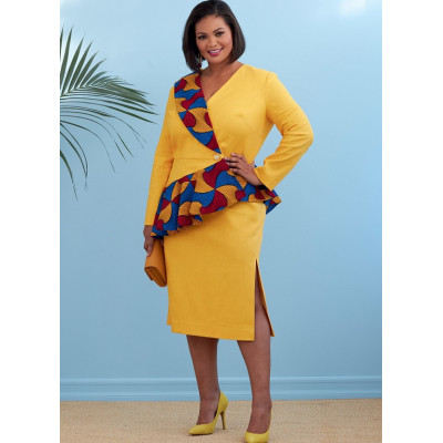 Střih Butterick 6739 kostýmek, zavinovací sako, sukně, kalhoty