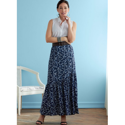 Střih Butterick 6736 dlouhá sukně s gumou v pase