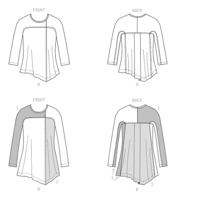 Střih Butterick 6735 volné tričko