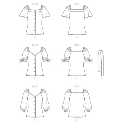 Střih Butterick 6733 propínací halenka