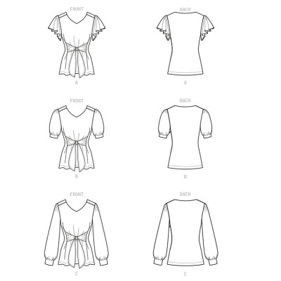 Střih Butterick 6731 halenka se zavazováním v pase