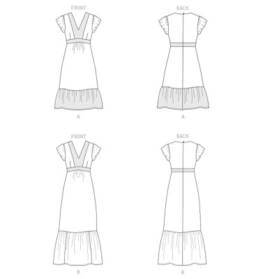 Střih Butterick 6728 empírové šaty