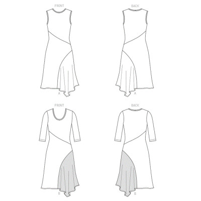 Střih Butterick 6724 tričkové šaty