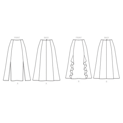 Střih Butterick 6772 áčková sukně, dlouhá sukně