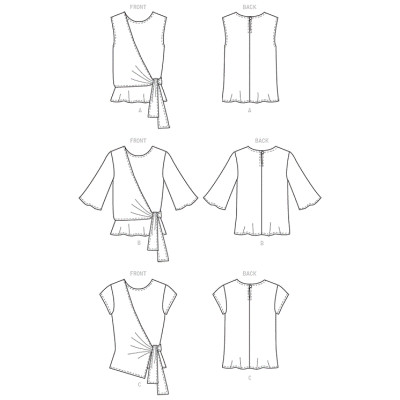 Střih Butterick 6765 zavinovací tričko