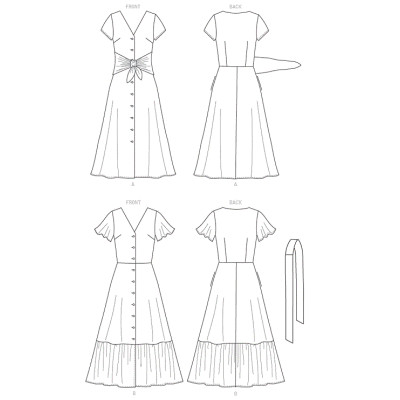 Střih Butterick 6763 propínací šaty pro plnoštíhlé