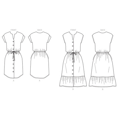 Střih Butterick 6758 propínací šaty