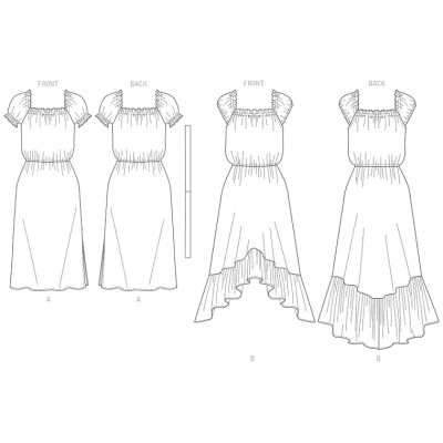 Střih Butterick 6757 nabírané halenkové šaty