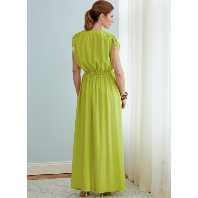 Střih Butterick 6756 dlouhé zavinovací šaty, overal