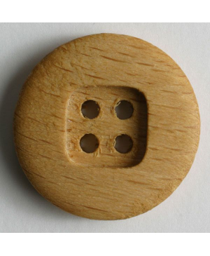 Dřevěný knoflík DILL čtverec, hnědý, velikost 28 mm