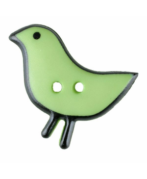 Dětský knoflík DILL, zelený ptáček, velikost 20 mm