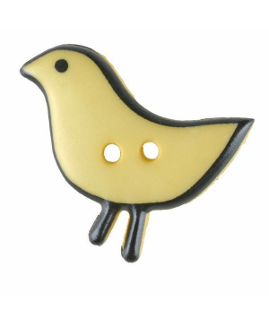 Dětský knoflík DILL, žlutý ptáček, velikost 20 mm