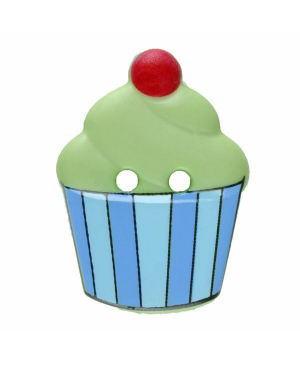 Dětský knoflík DILL, zelený cupcake, velikost 20 mm
