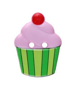 Dětský knoflík DILL, růžový cupcake, velikost 20 mm