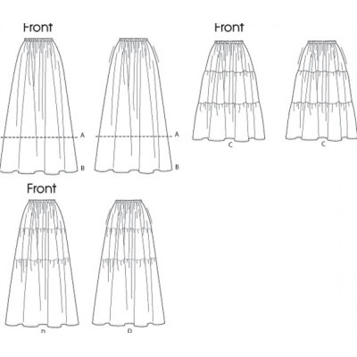 Střih Butterick 6749 nabíraná sukně s gumou v pase