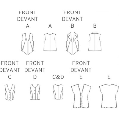 Střih Butterick 6745 vesta, kožíšek