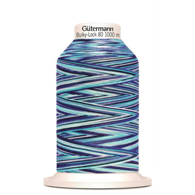 Overlocková nit Gütermann Bulky-Lock 80, 9957 modrá melírovaná