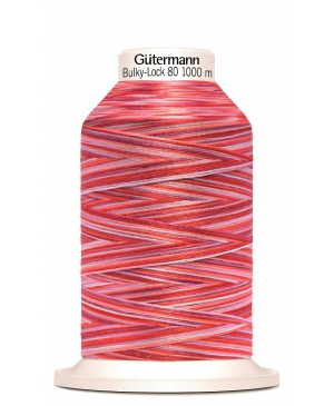 Overlocková nit Gütermann Bulky-Lock 80, 9957 červená, růžová melírovaná