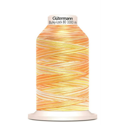 Overlocková nit Gütermann Bulky-Lock 80, 9914 oranžová, žlutá melírovaná