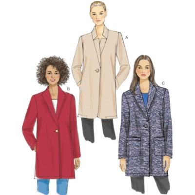 Střih Vogue 9133 kabát, dlouhé sako