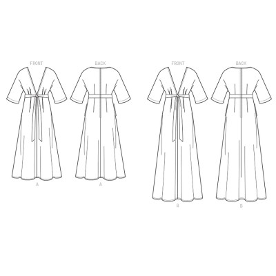 Střih Vogue 1735 šaty s výstřihem, dlouhé šaty