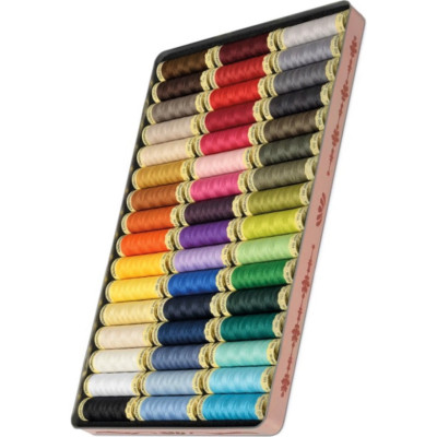 Gütermann Sada nití 48 špulek + plechová dóza "Vintage" ZDARMA