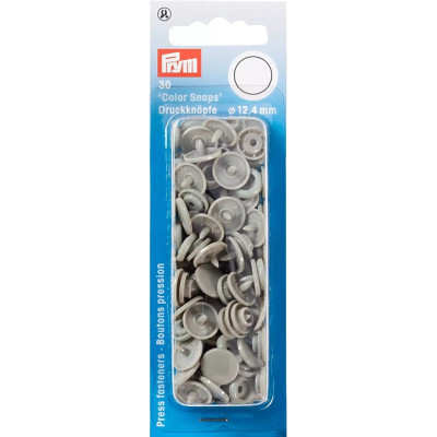 Patentky kulaté šedé "Color snaps" Ø 12,4 mm (30 ks) PRYM