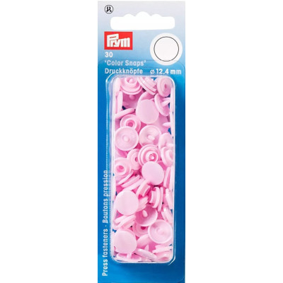 Patentky kulaté růžové "Color snaps" Ø 12,4 mm (30 ks) PRYM