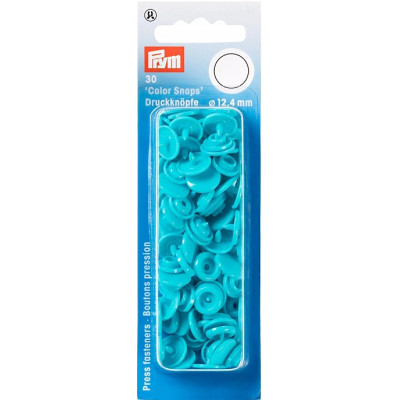 Patentky kulaté tyrkysové "Color snaps" Ø 12,4 mm (30 ks) PRYM