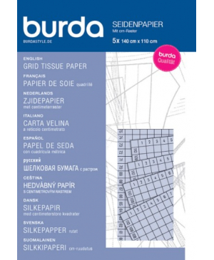 Hedvábný papír s centimetrovým rastrem Burda, střihový papír