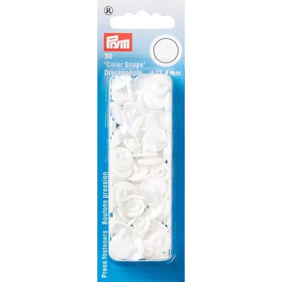 Patentky kulaté bílé "Color snaps" Ø 12,4 mm (30 ks) PRYM