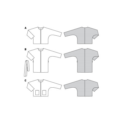 Střih Burda číslo 6123 otevřené sako bez límce, delší sako