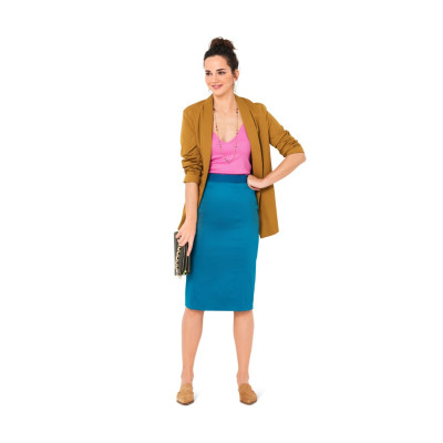 Střih Burda 6112, návod na šití: pouzdrová sukně s pružným pasem