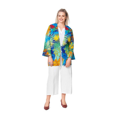 Střih Burda číslo 6107 lehké sako, kabátek pro plnoštíhlé