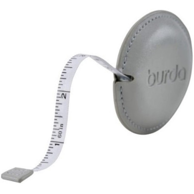 Svinovací metr Burda v koženkovém obalu, šedý