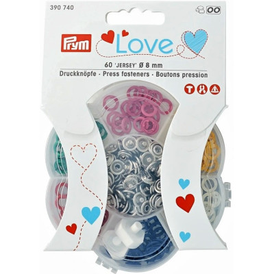 Knoflíky stiskací JERSEY kroužky Ø 8 mm (60 ks) PRYM Love