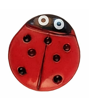 Dětský knoflík DILL, beruška, červený, velikost 15 mm