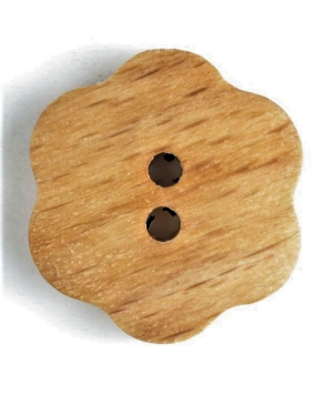 Dřevěný knoflík DILL kytička, hnědý, dvoudírkový