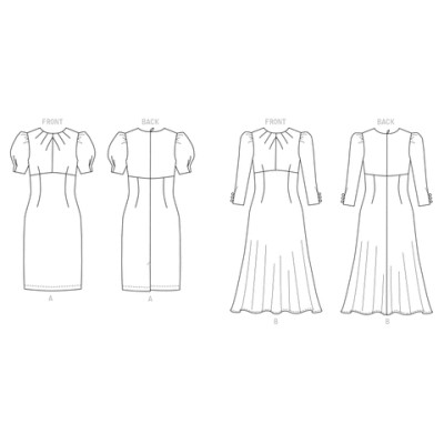 Střih Butterick 6804 pouzdrové šaty, áčkové šaty