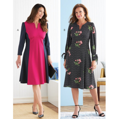 Střih Butterick 6805 šaty s dlouhým rukávem