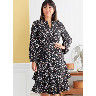 Střih Butterick 6806 halenkové šaty s gumou v pase