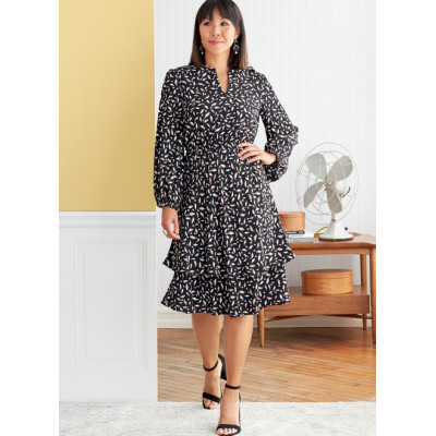 Střih Butterick 6806 halenkové šaty s gumou v pase