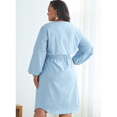 Střih Butterick 6806 halenkové šaty s gumou v pase